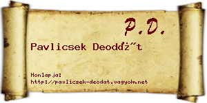 Pavlicsek Deodát névjegykártya